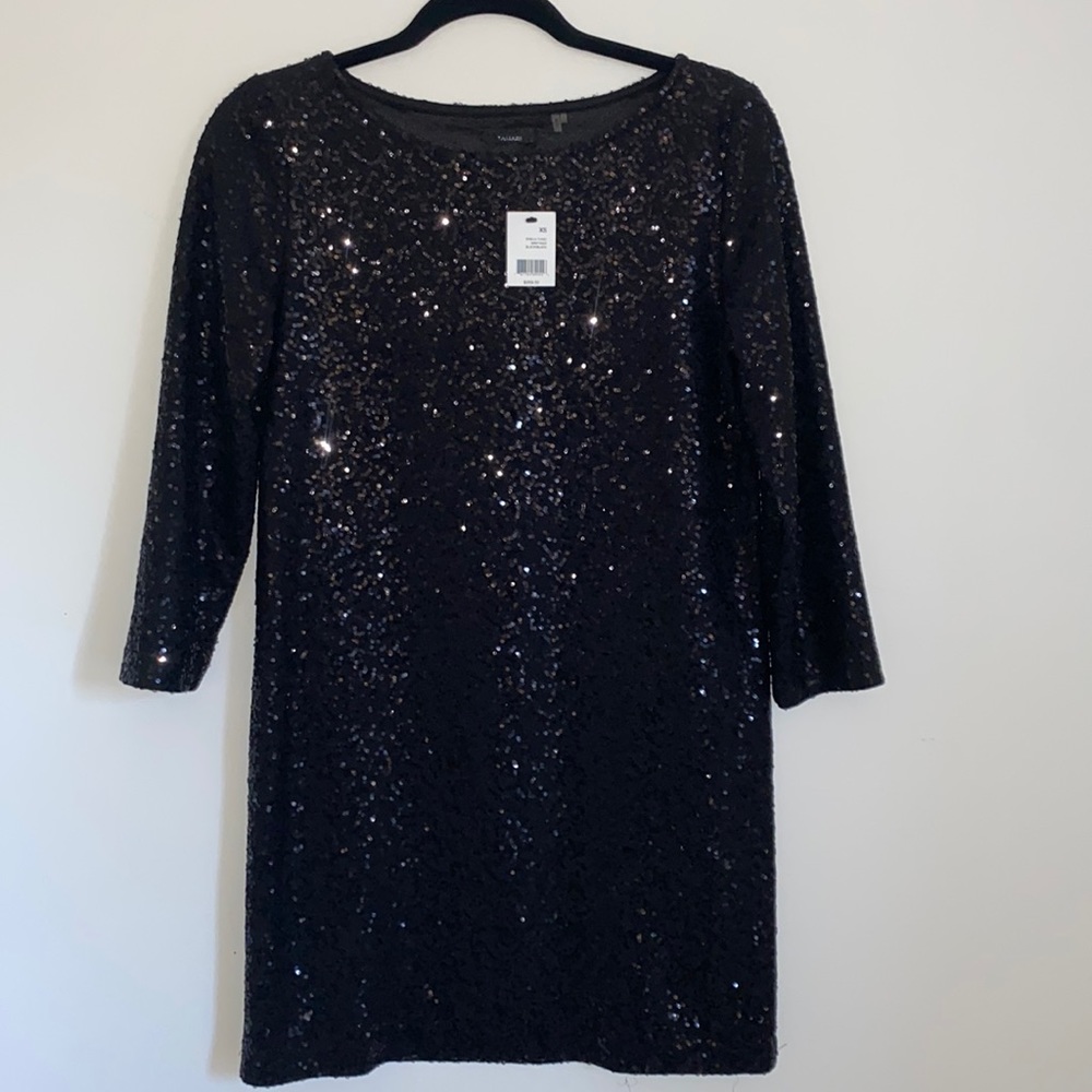 NWT Tahari Black Sequin Dress XS